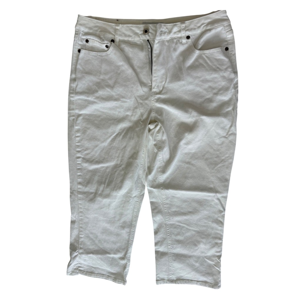 Coldwater Creek Womens Cropped Capri Denim Jeans Size 8 White Casual Outdoor